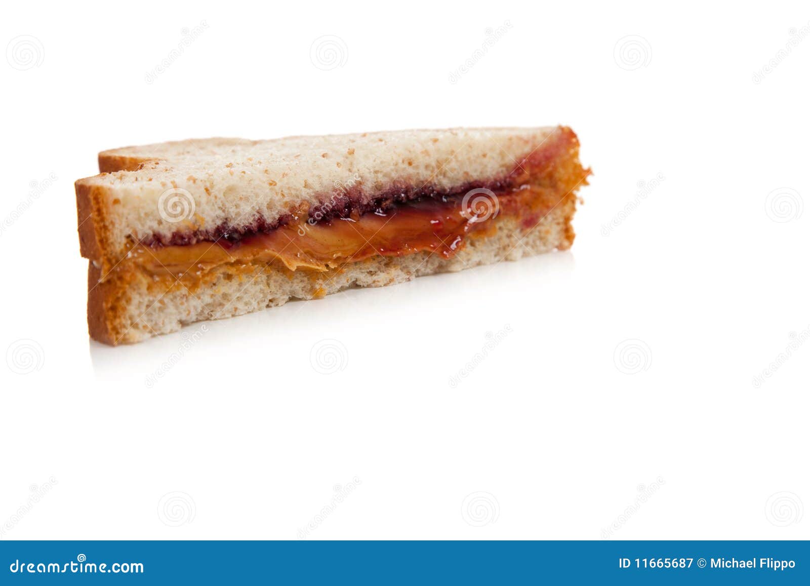 Half of a Peanut Butter and Jelly Sandwich Stock Image Image of jelly