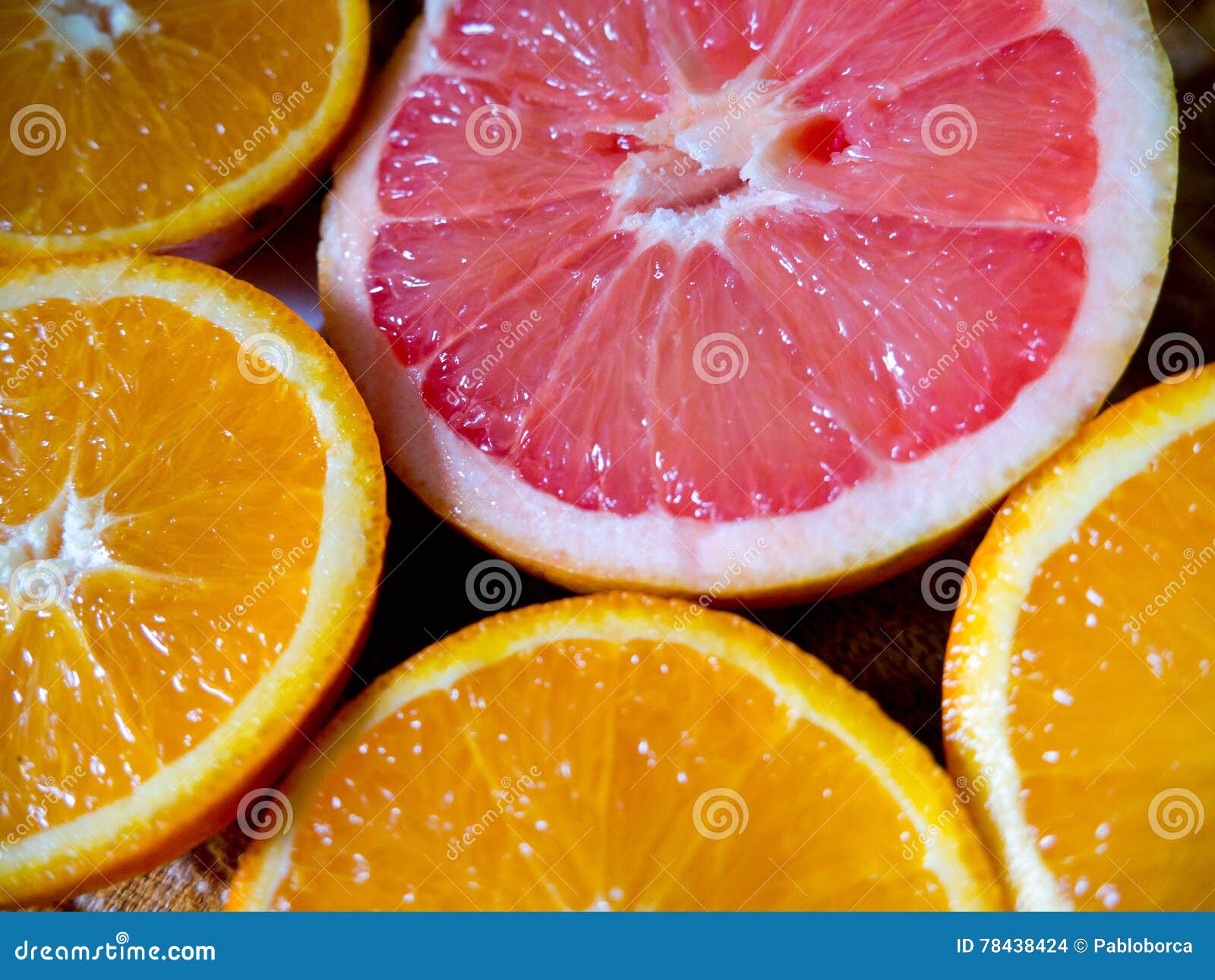 Half Pink Grapefruit and Orange Stock Photo Image of diet, ripe 78438424