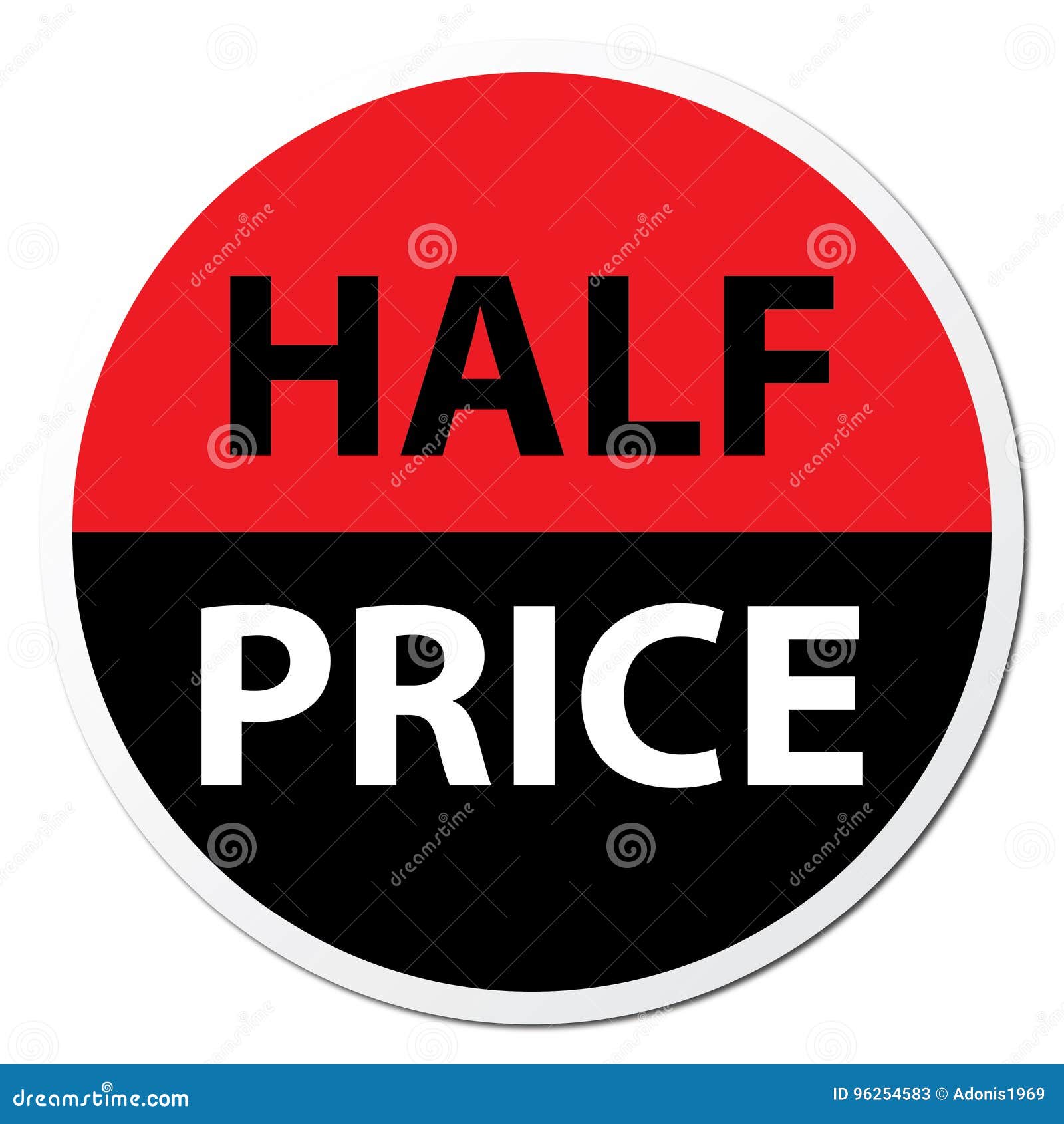 Half Price Icon stock vector. Illustration of percent 96254583