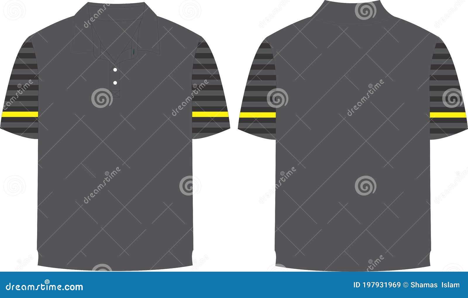 Half Sleeve T Shirt Mock Ups Illustrations Templates Custom Design Gray ...
