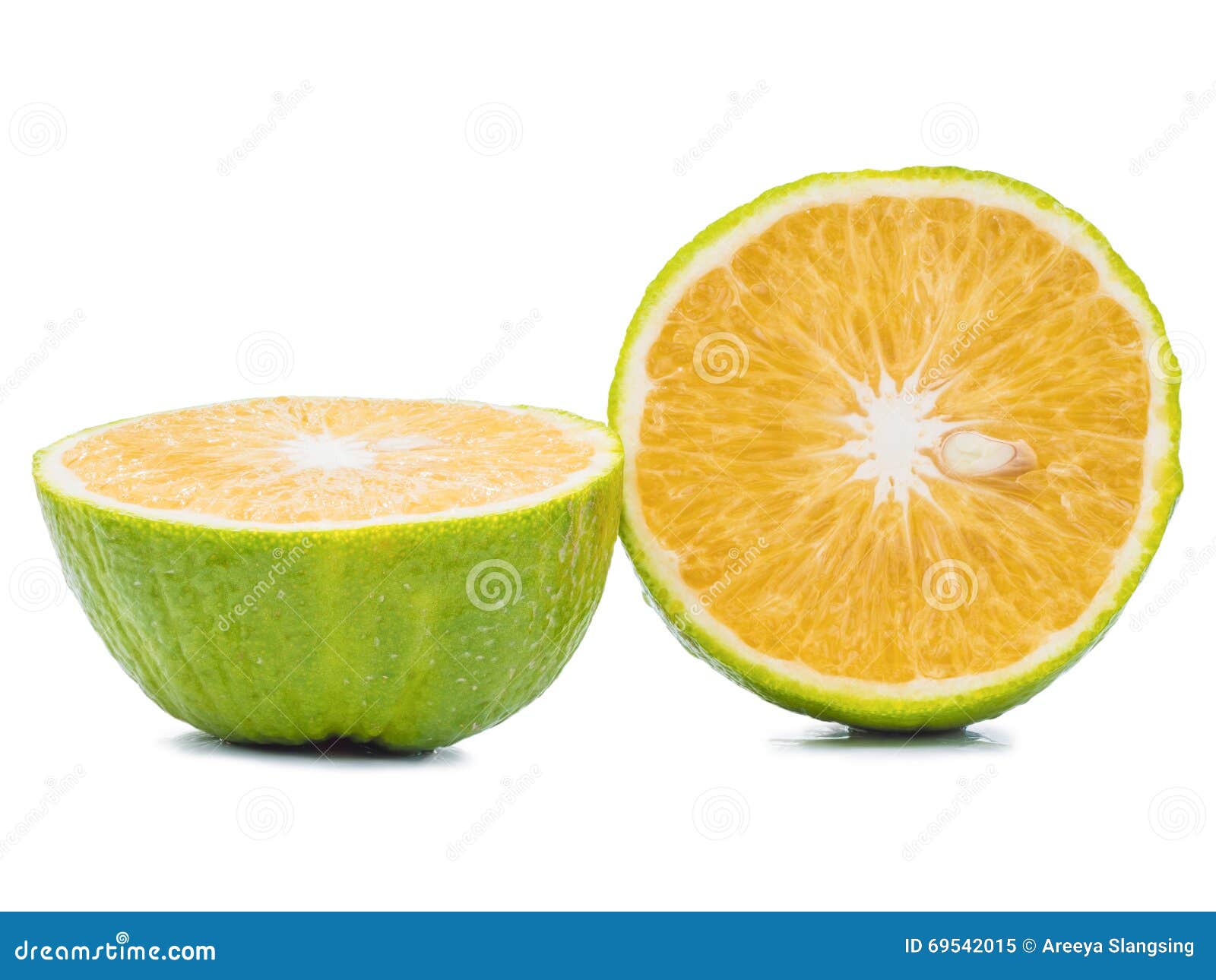 Half Sliced Mandarin Orange Isolated on White Stock Image Image of