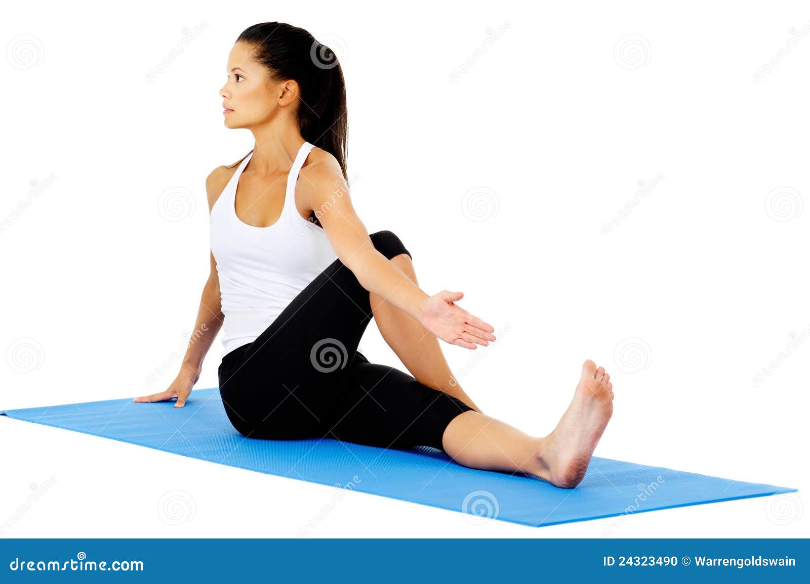 Half spinal stwist stretch stock photo. Image of person 24323490