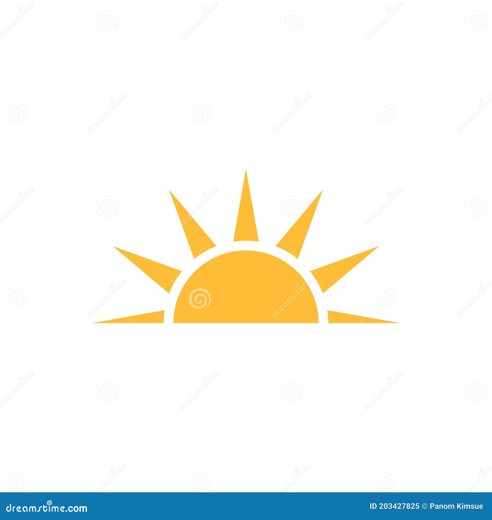 A Half Sun Is Setting Downwards Icon Vector Sunset Concept For Graphic