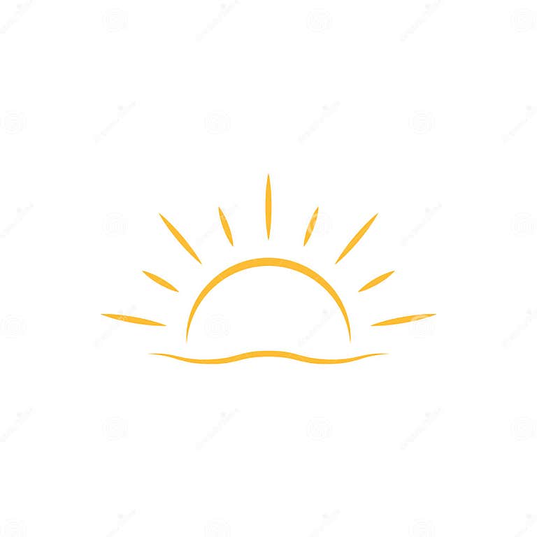 A Half Sun is Setting Downwards Icon Vector Sunset Concept for Graphic ...