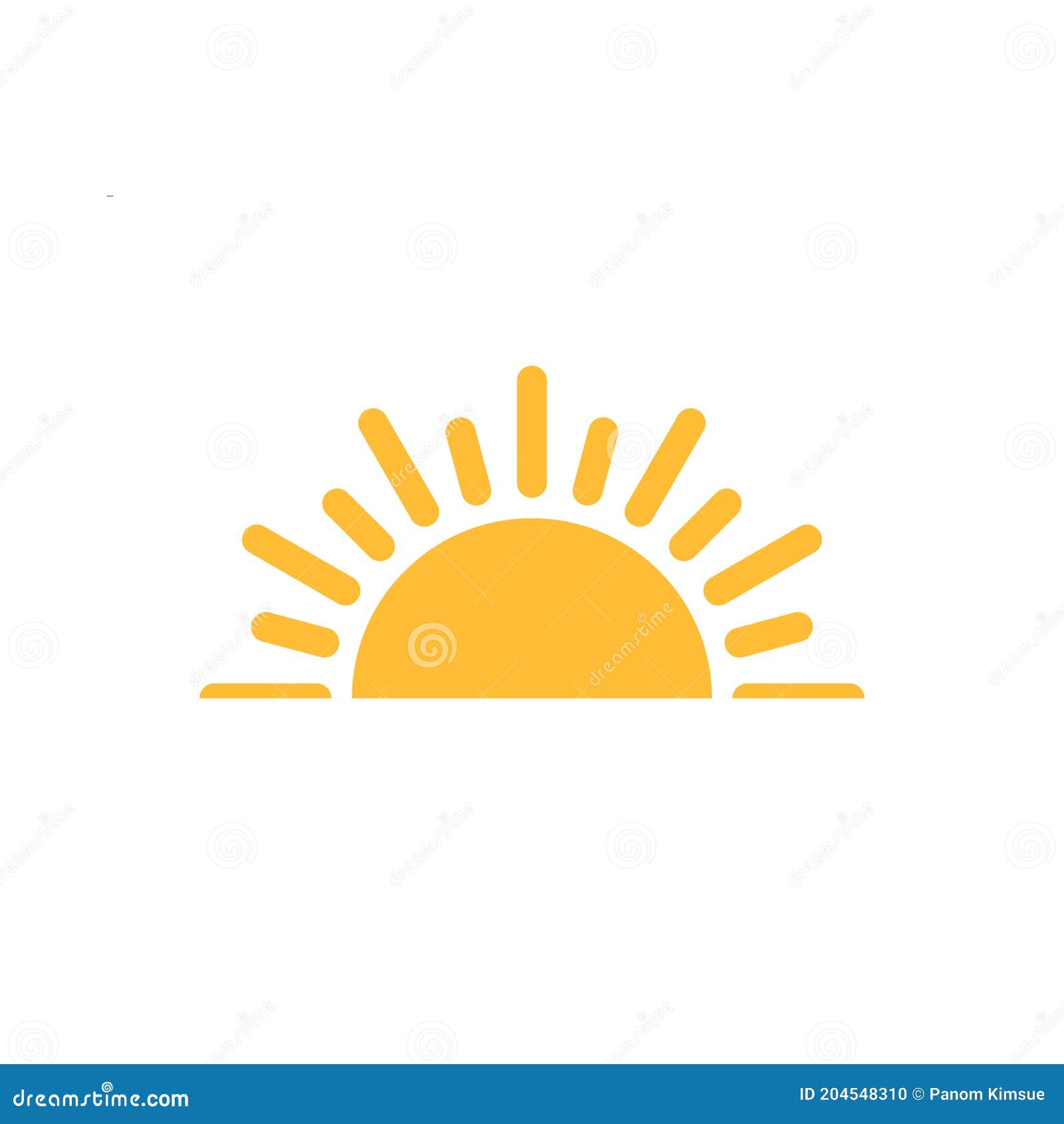 A Half Sun Is Setting Downwards Icon Vector Sunset Concept For Graphic ...