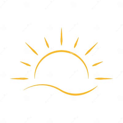 A Half Sun is Setting Downwards Icon Vector Sunset Concept for Graphic ...