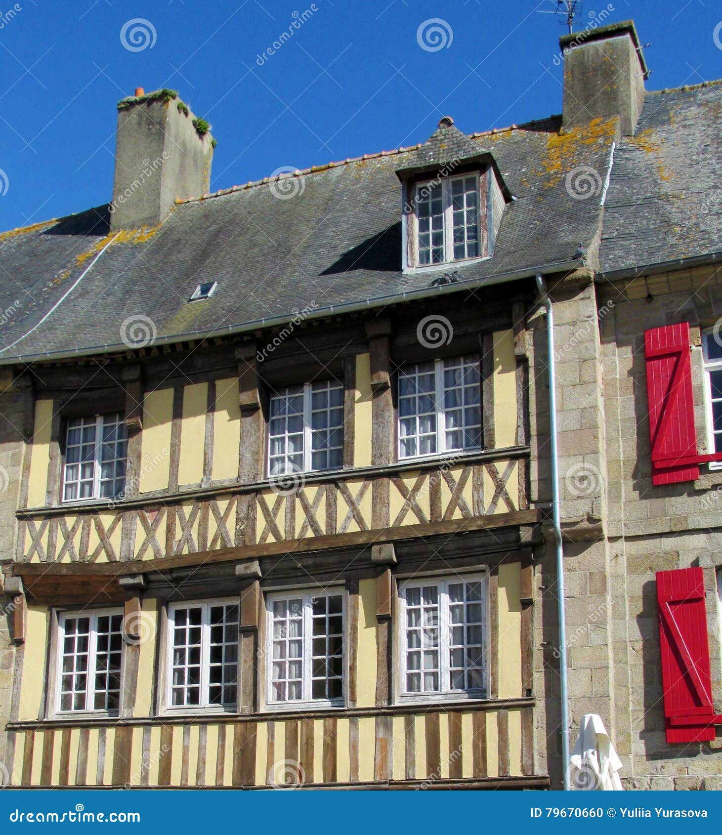 Half-timbered Historical House in France Stock Photo - Image of ...