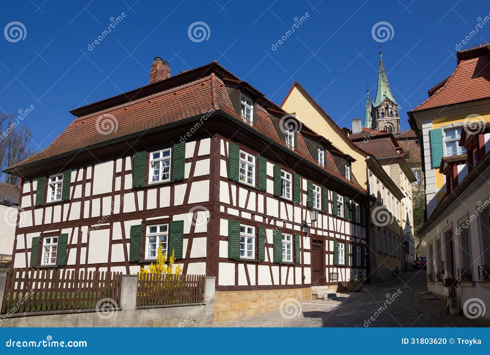 A Halftimbered House in Bamberg, Germany. Stock Photo Image of