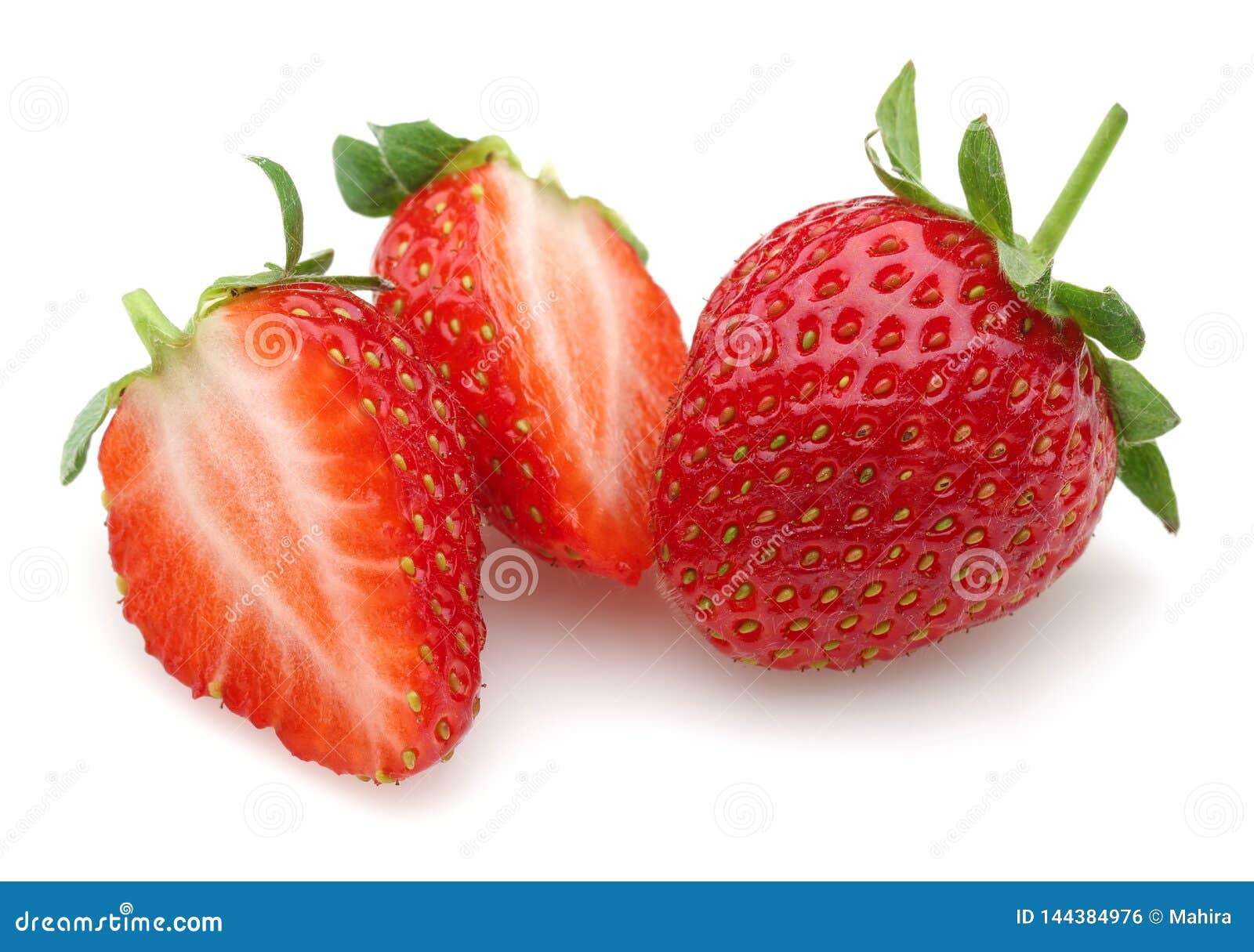 Half and Whole Strawberries Isolated on White Stock Photo Image of