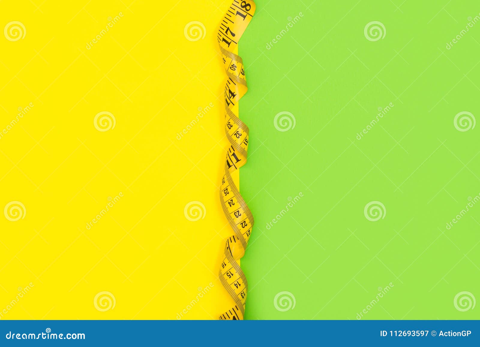 Half Yellow Half Green Background with Empty Space Devided with Stock