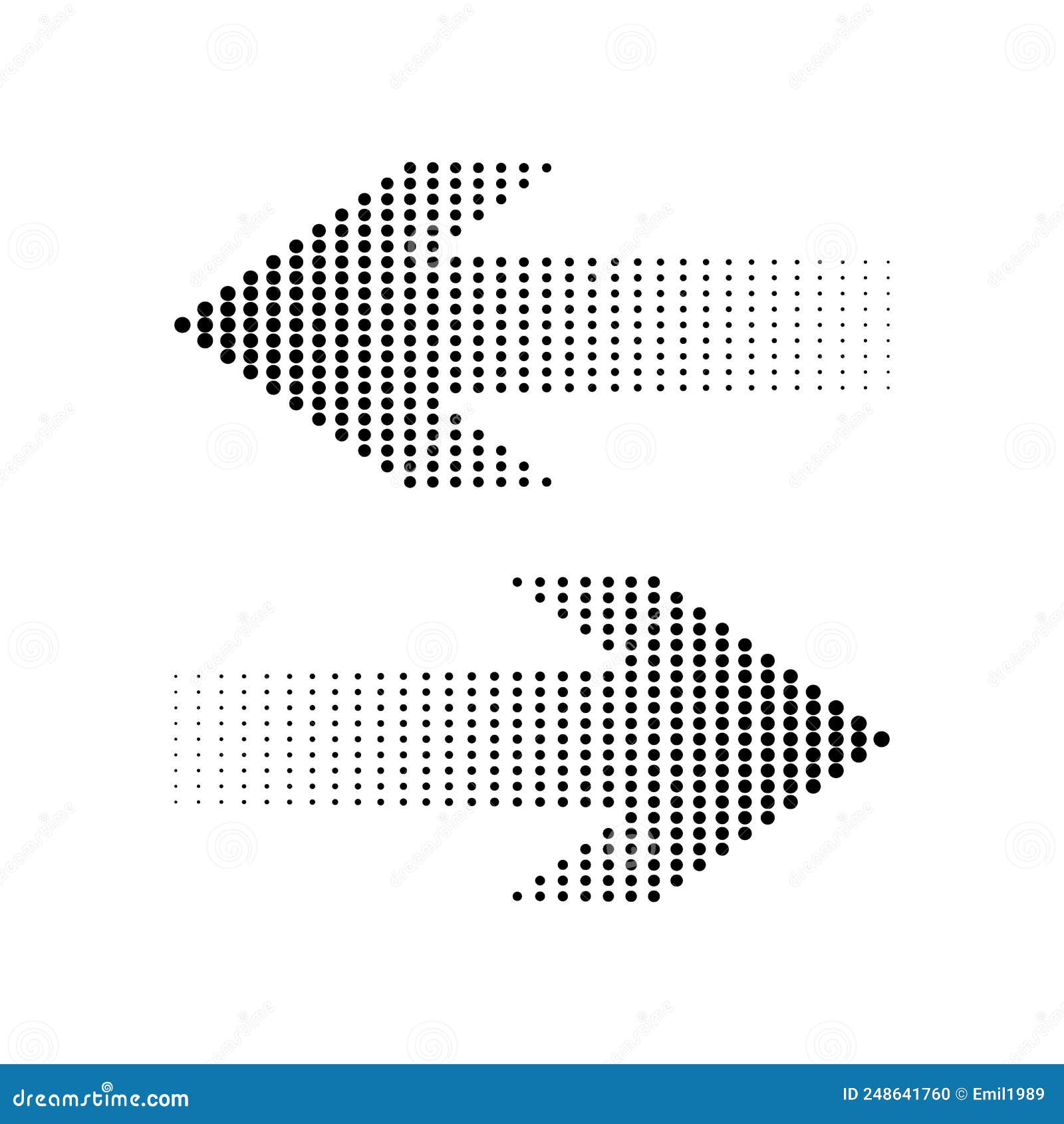 Halftone Arrows. Color Web Arrow With Dots. Colorful Dotted Moving ...