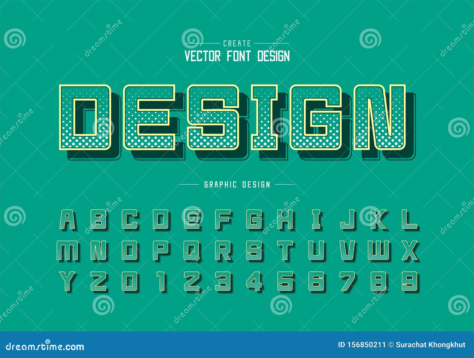 Halftone Circle Font and Alphabet Vector, Digital Square Typeface ...