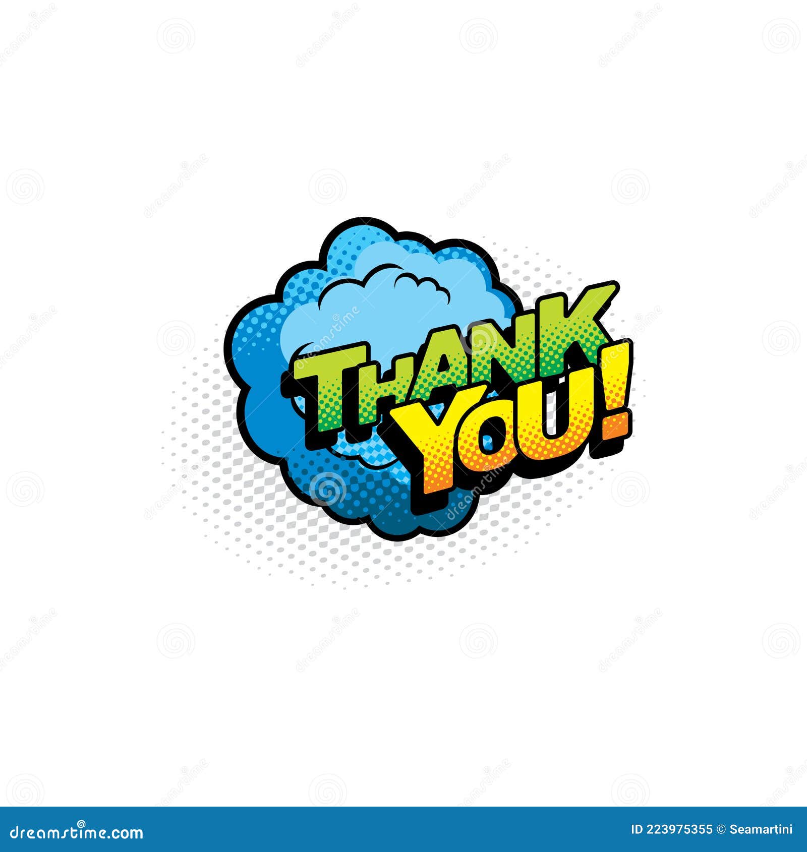 Halftone Cloud Thank You Speech Bubble Isolated Stock Vector - Illustration  of flat, symbol: 223975355