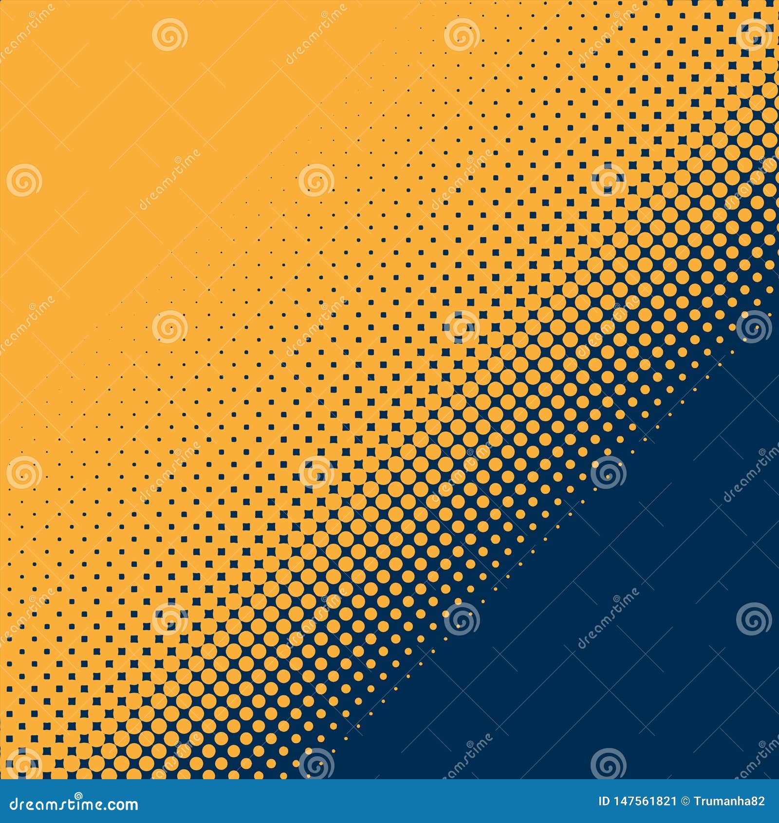 Abstract yellow background with black halftone Vector Image