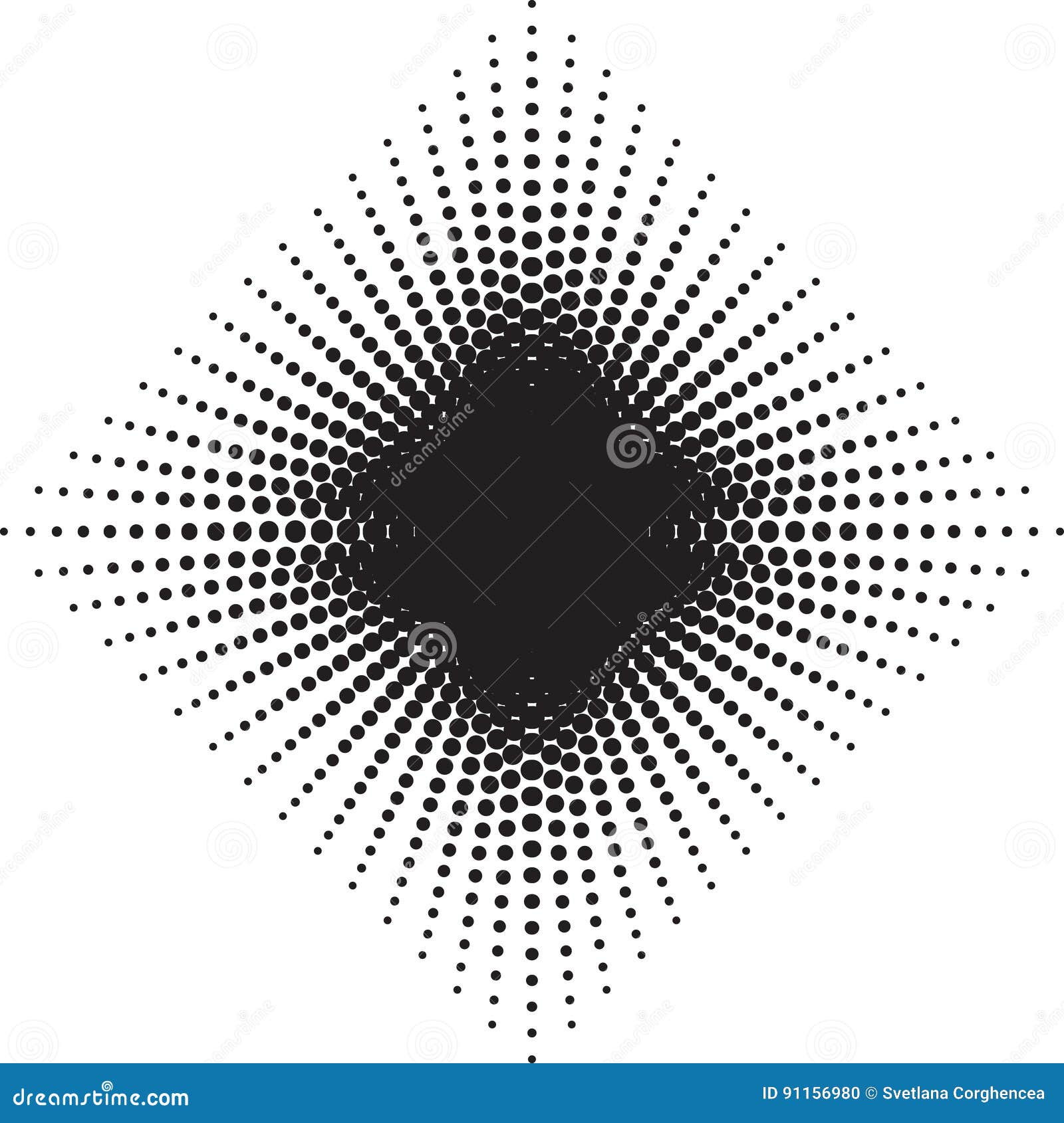 Halftone Radial Pattern Background Vector Dots Texture Retro A Stock