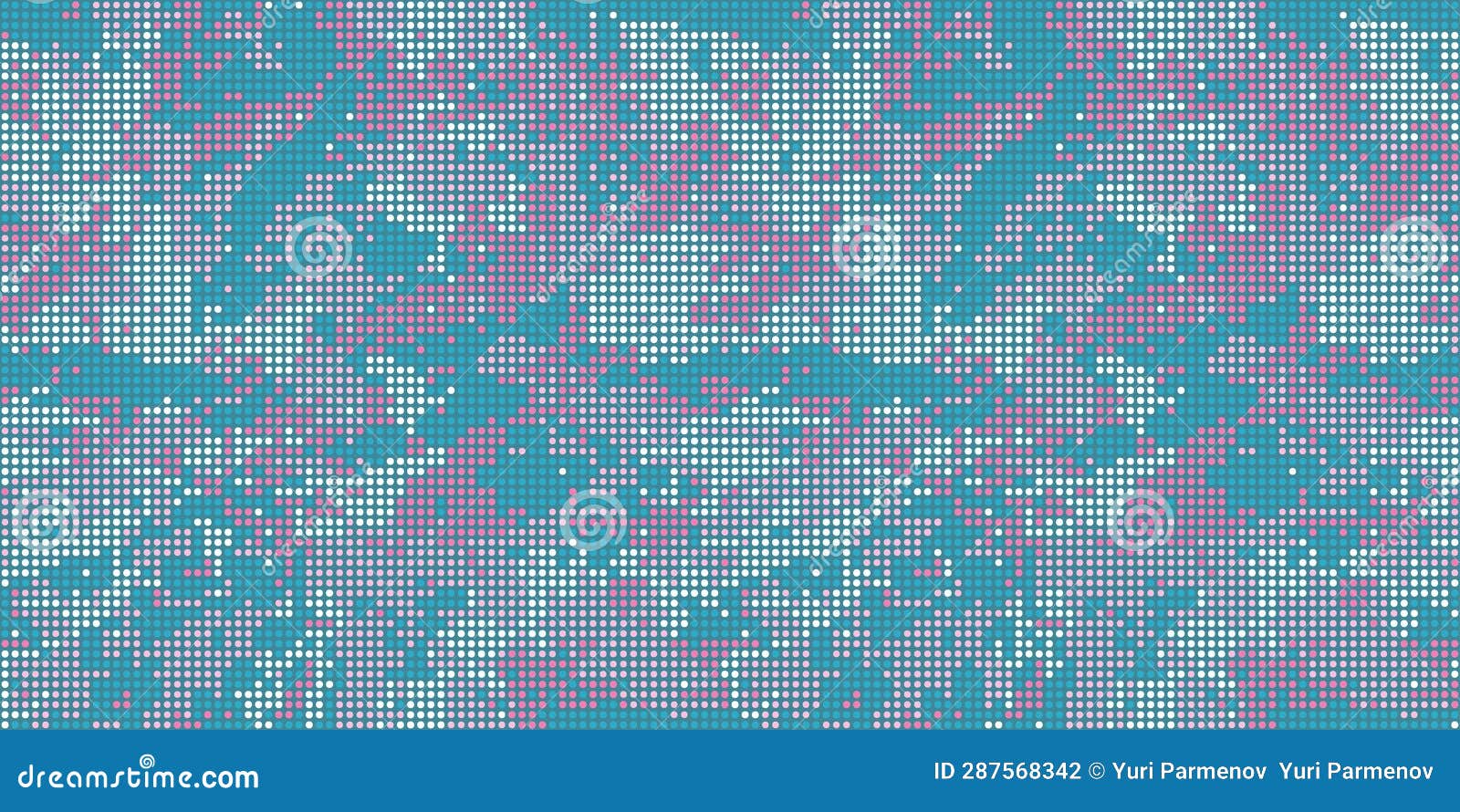 Halftone Seamless Camouflage Texture. Dot Pattern in Fluorescent Blue