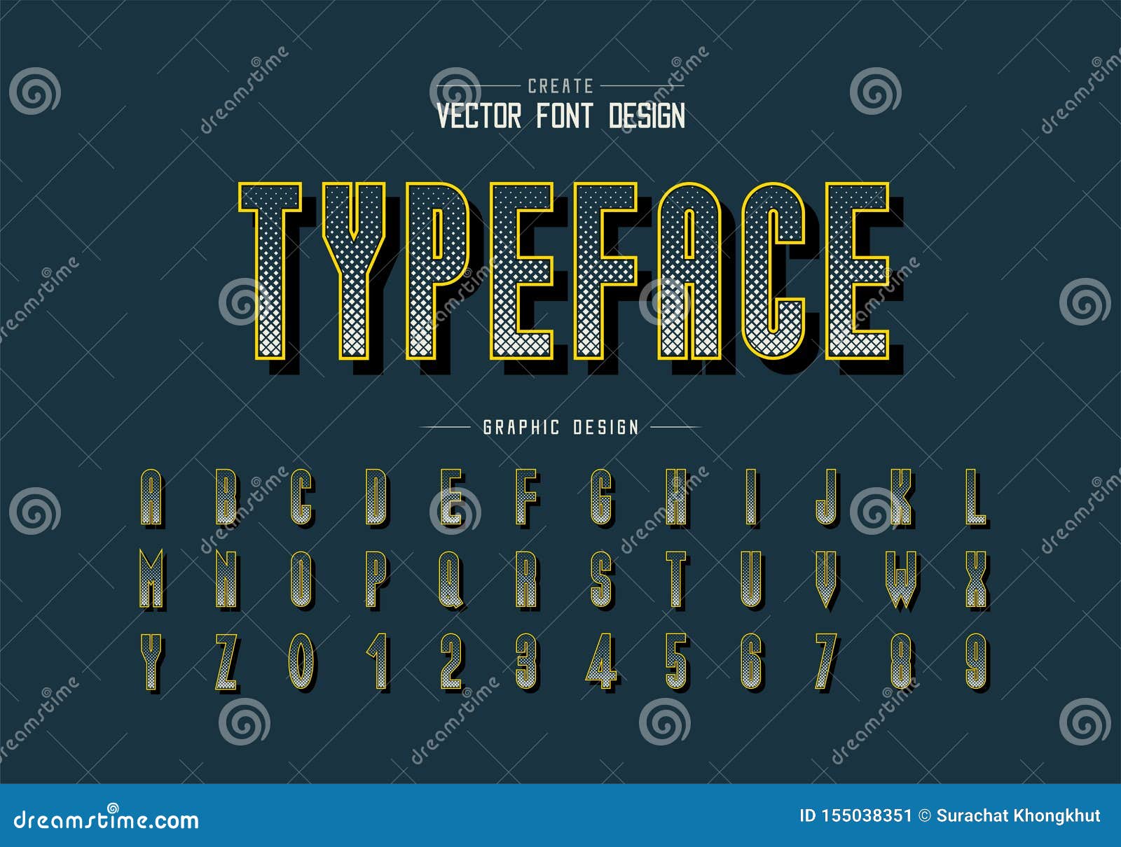 Halftone Square Font and Alphabet Vector, Digital Tall Typeface Letter ...