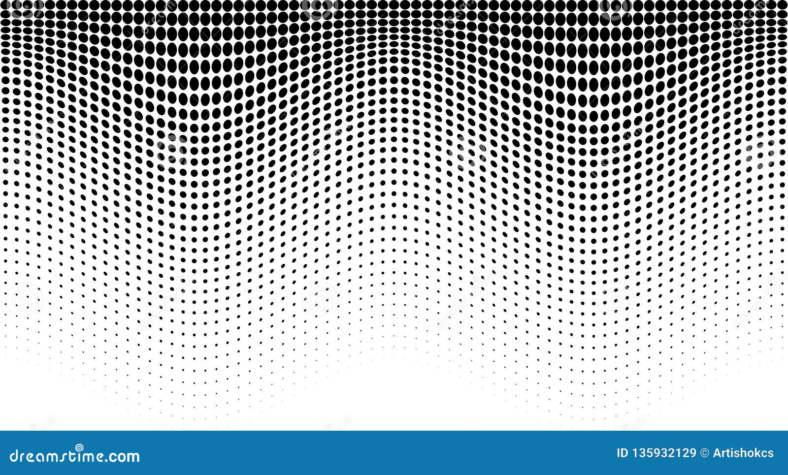 halftone wave pattern. horizontal background using halftone wavy dots texture.  