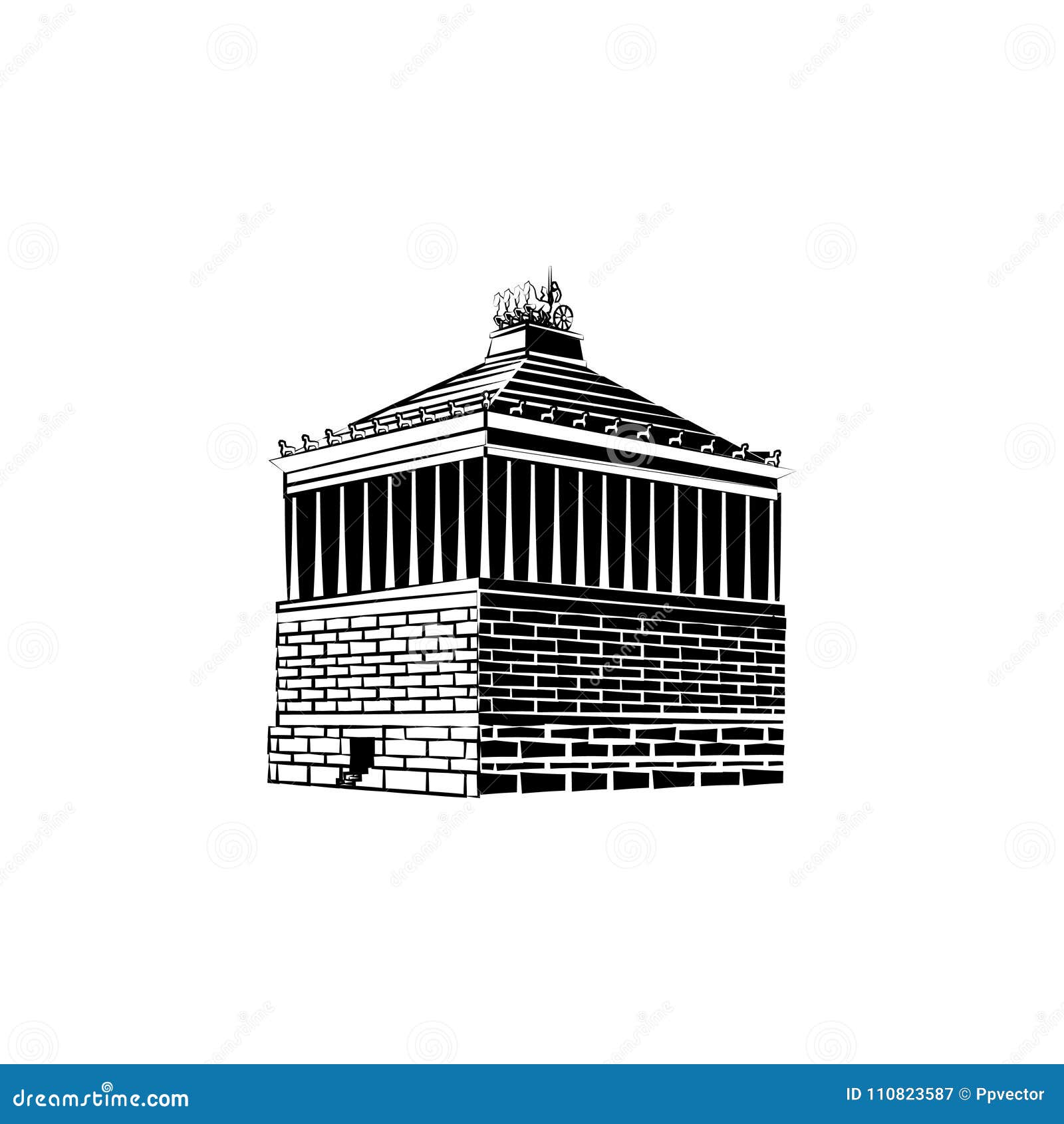 Halicarnassus Mausoleum. stock illustration. Illustration of greece ...