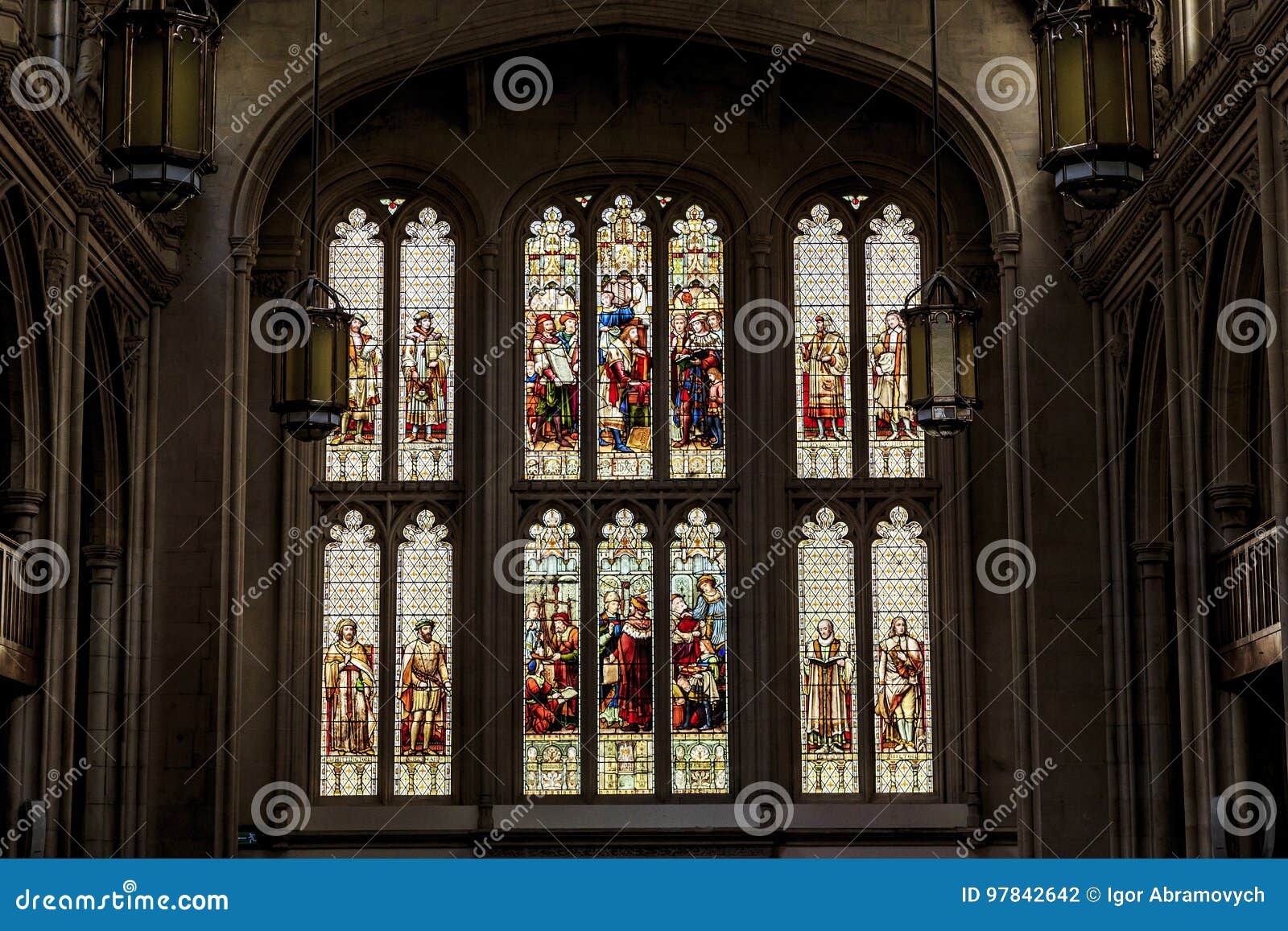 Hall of Guildhall, London editorial photography. Image of english