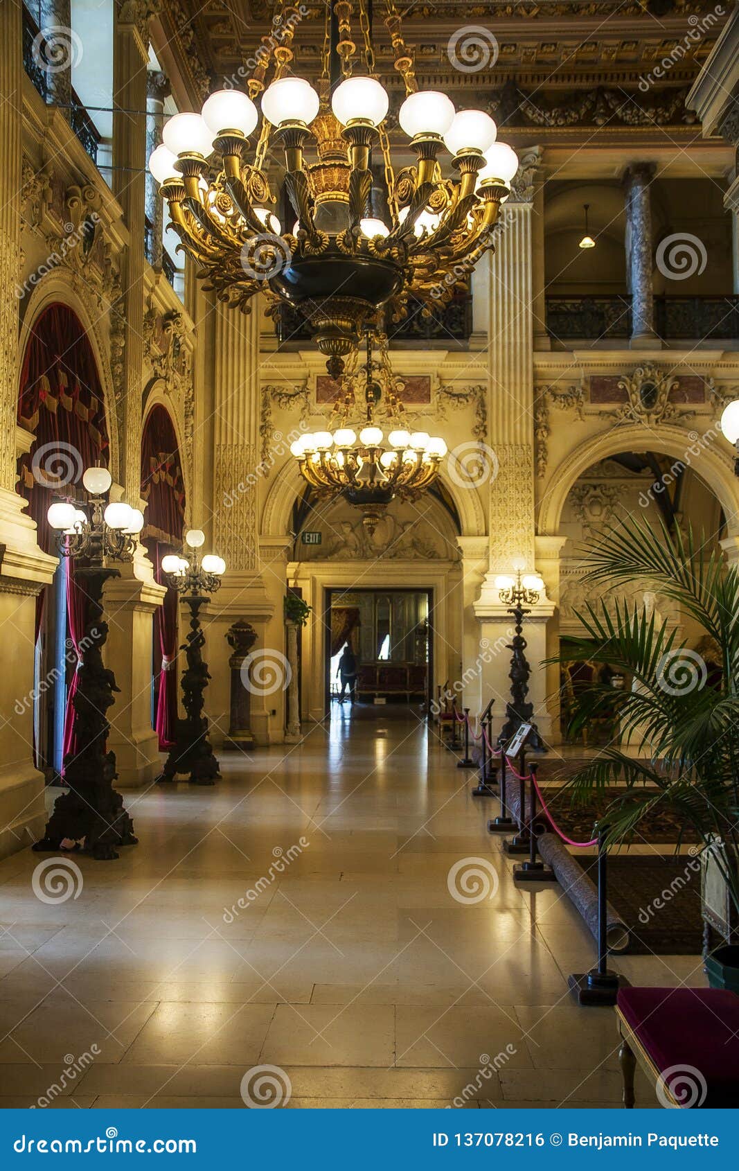 Hall Inside The Breakers Mansion In Newport Rhode Island