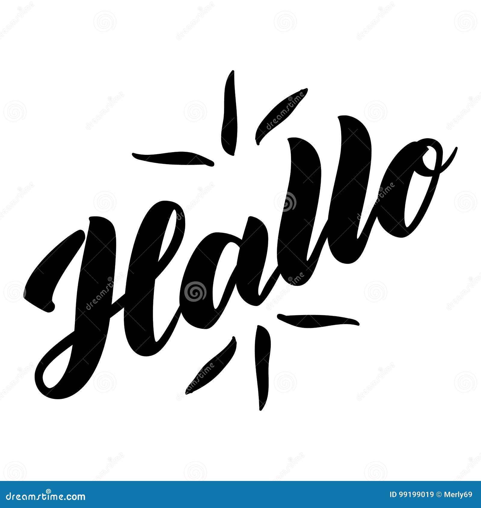 hallo word hello good day in german fashionable calligraphy