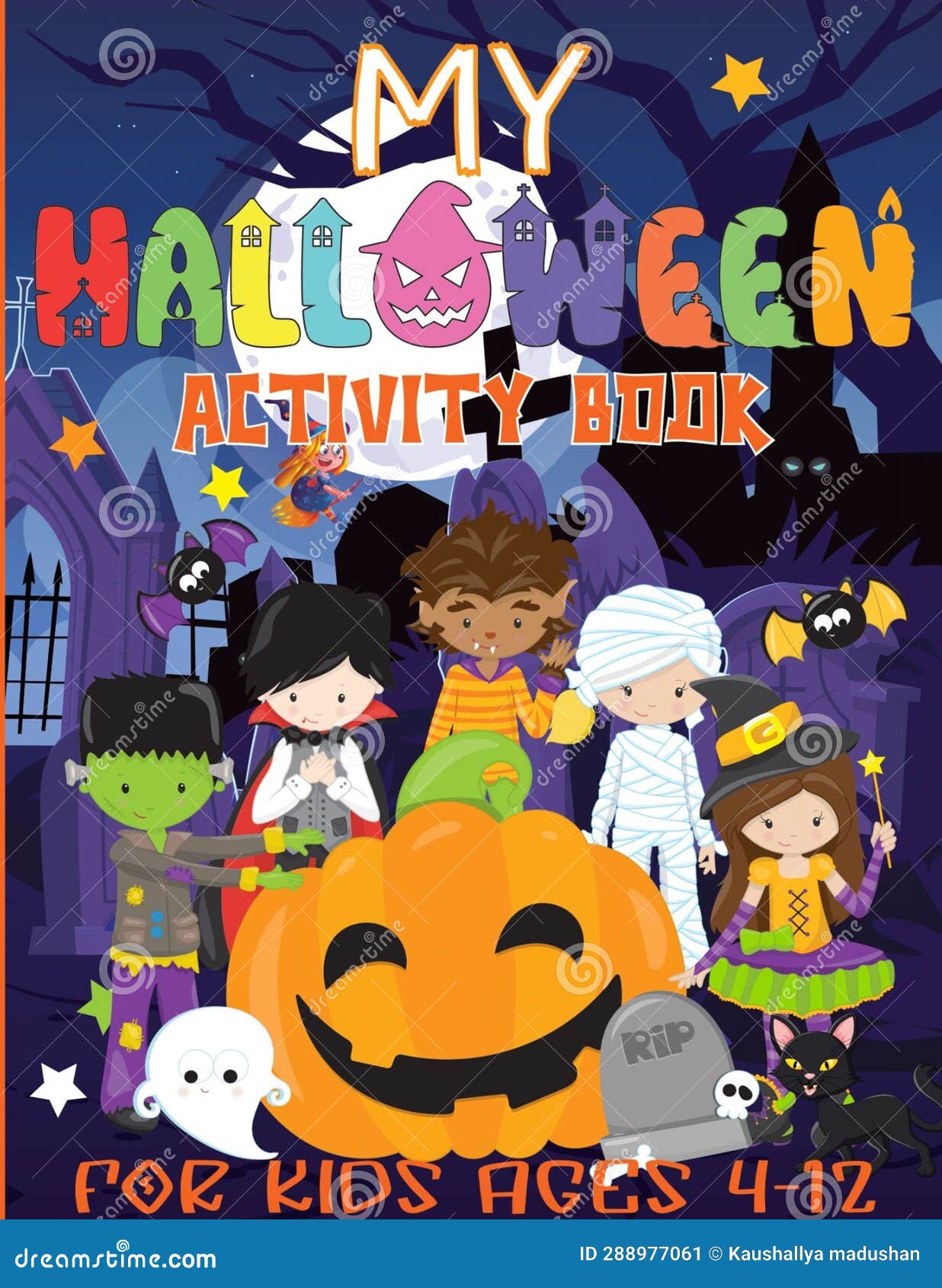 Halloween Activity Book Cover for Kdp Stock Illustration Illustration