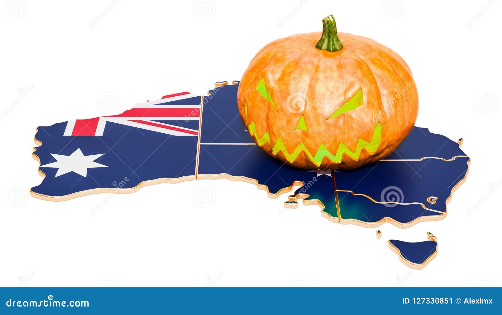Halloween in Australia Concept, 3D Rendering Stock Illustration