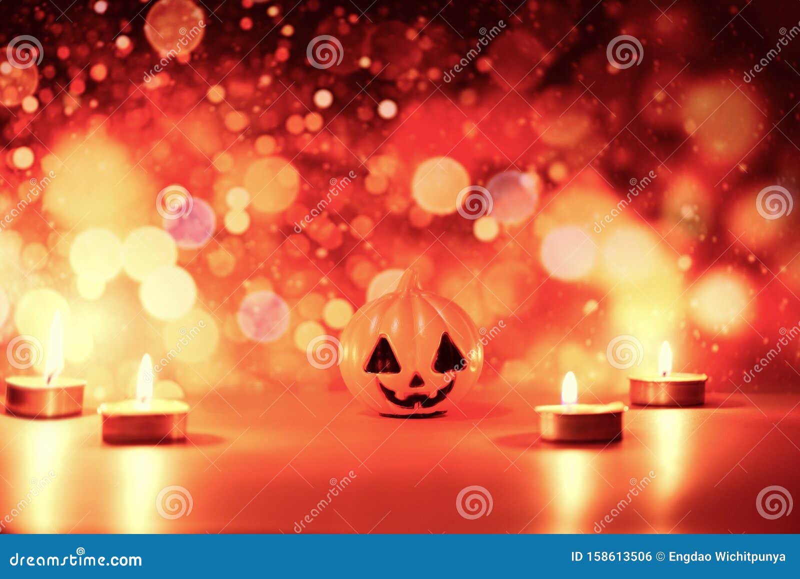 Halloween Background Candlelight Orange Decorated Vakanties Festive ...