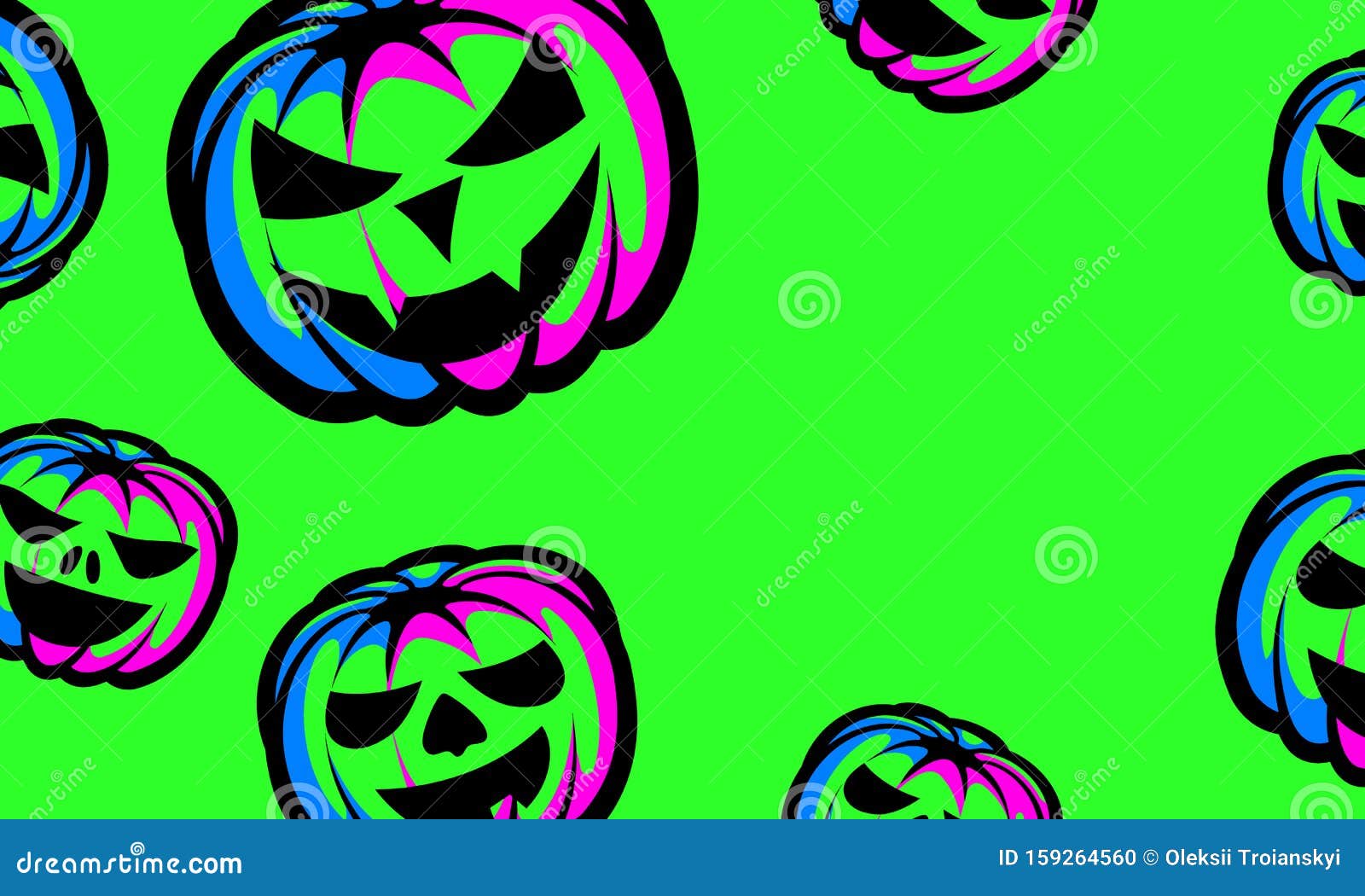 Halloween Background. Halloween Night Party Poster with Green Neon Pumpkin  Lantern. Stock Vector - Illustration of brochure, background: 159264560