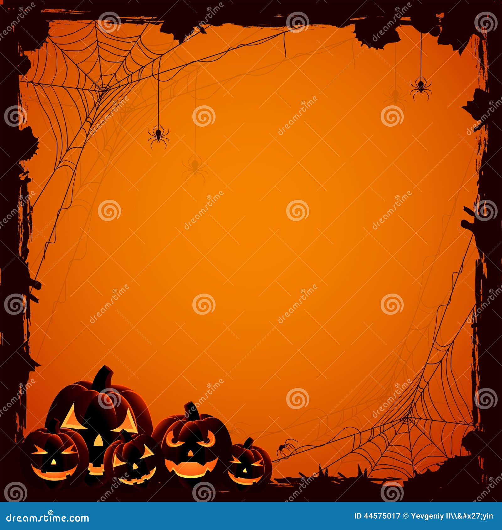 Halloween Background with Pumpkins Stock Vector - Illustration of ...