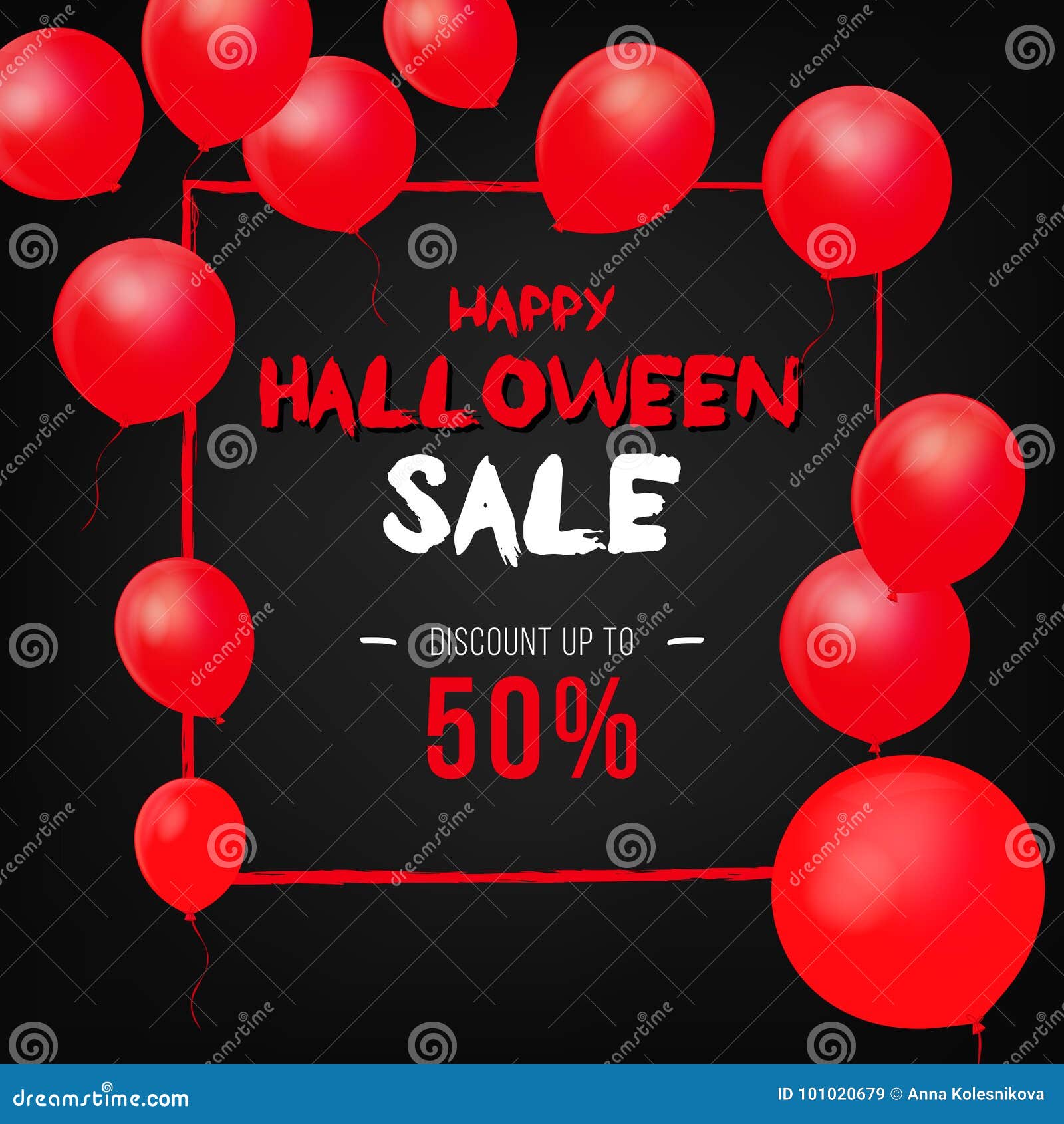 Halloween Background with Red Balloons. Stock Vector ...