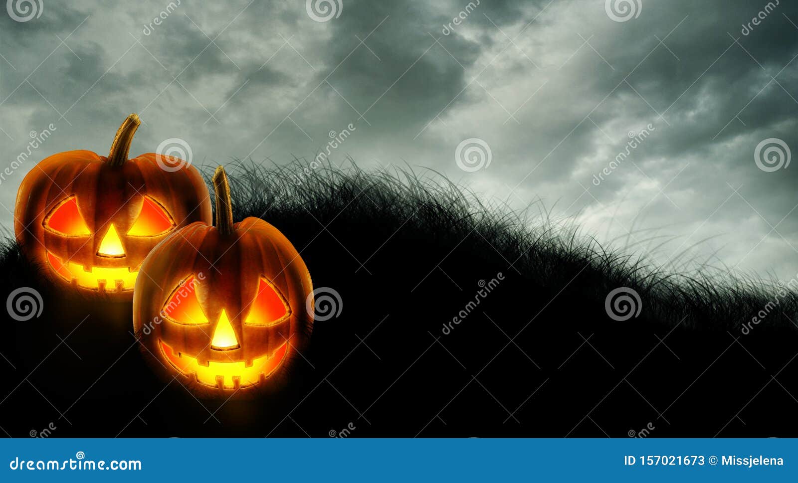 Premium AI Image  happy Halloween pumpkin wallpaper with scary face on  fantastic background
