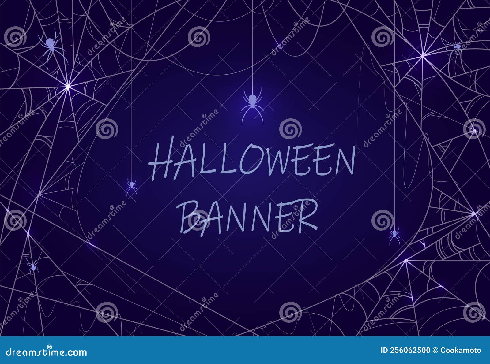 halloween banner with spider web,  template.