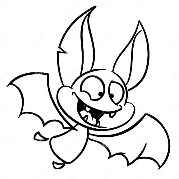 Halloween Bat. Vector Cartoon Bat Icon. Coloring Book. Stock Vector ...