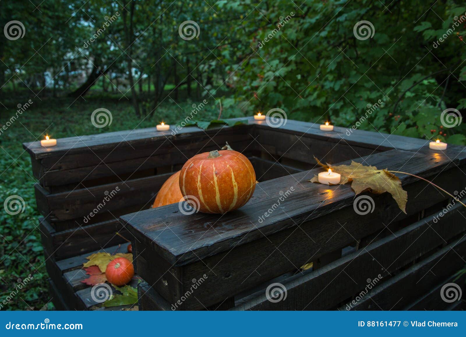 Halloween stock image. Image of pumpkins, scenery, candles - 88161477