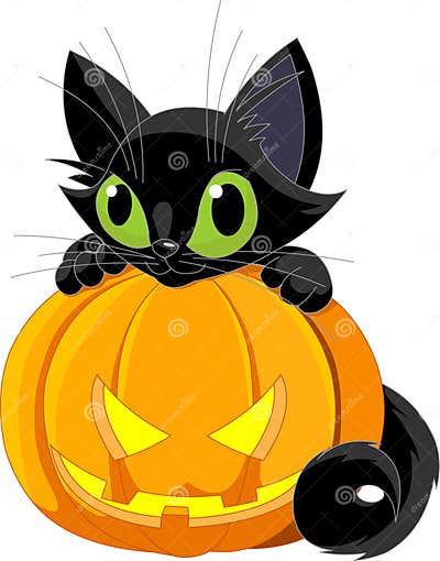 Halloween black cat stock vector. Illustration of halloween - 16342631