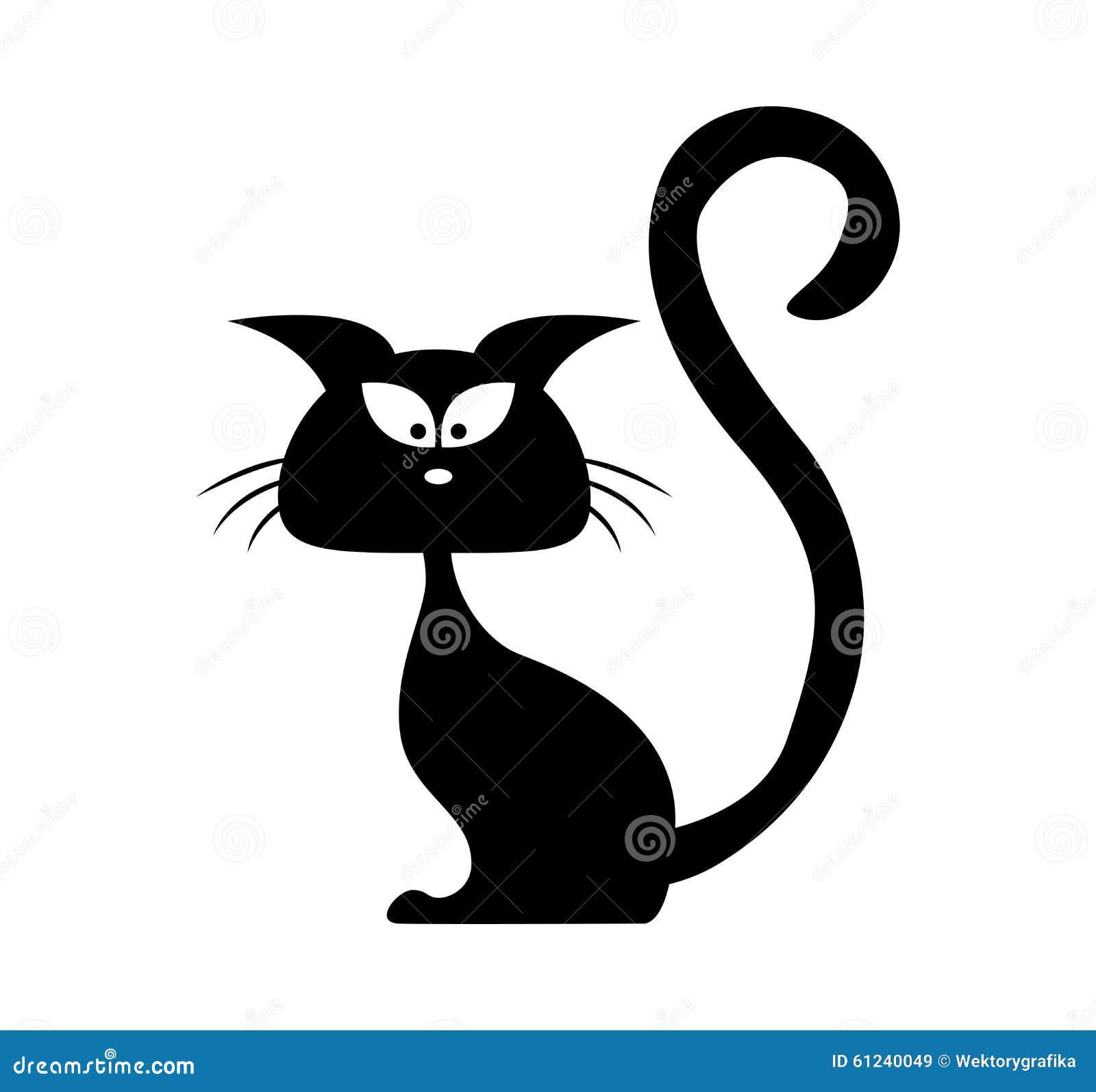Halloween Black Cat Vector Clipart Illustration on White Background Vector - Illustration of black, animal: 61240049