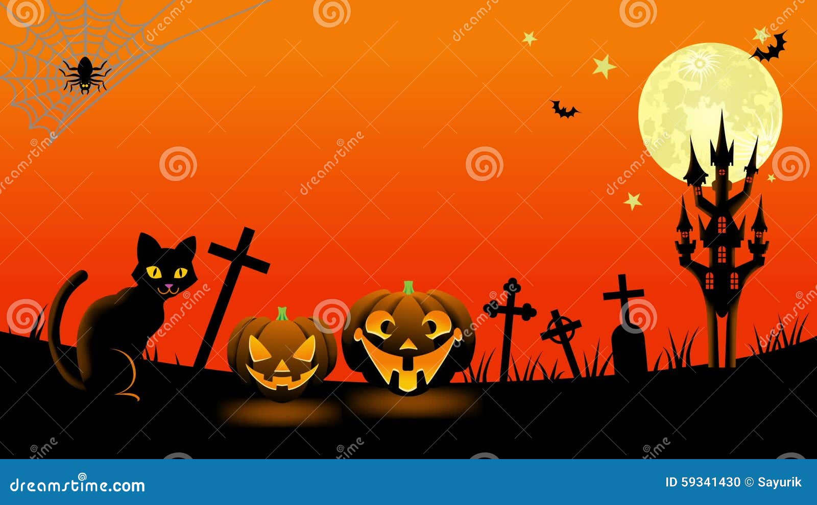 Halloween Cat Animation -Zoom Out Stock Footage - Video of autumn, harvest:  59341430