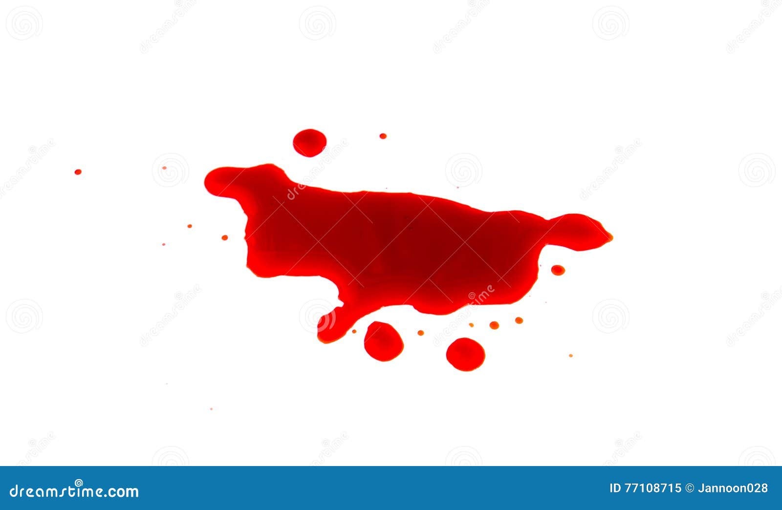 Halloween Concept : Blood Splatter on White Background . Stock Image