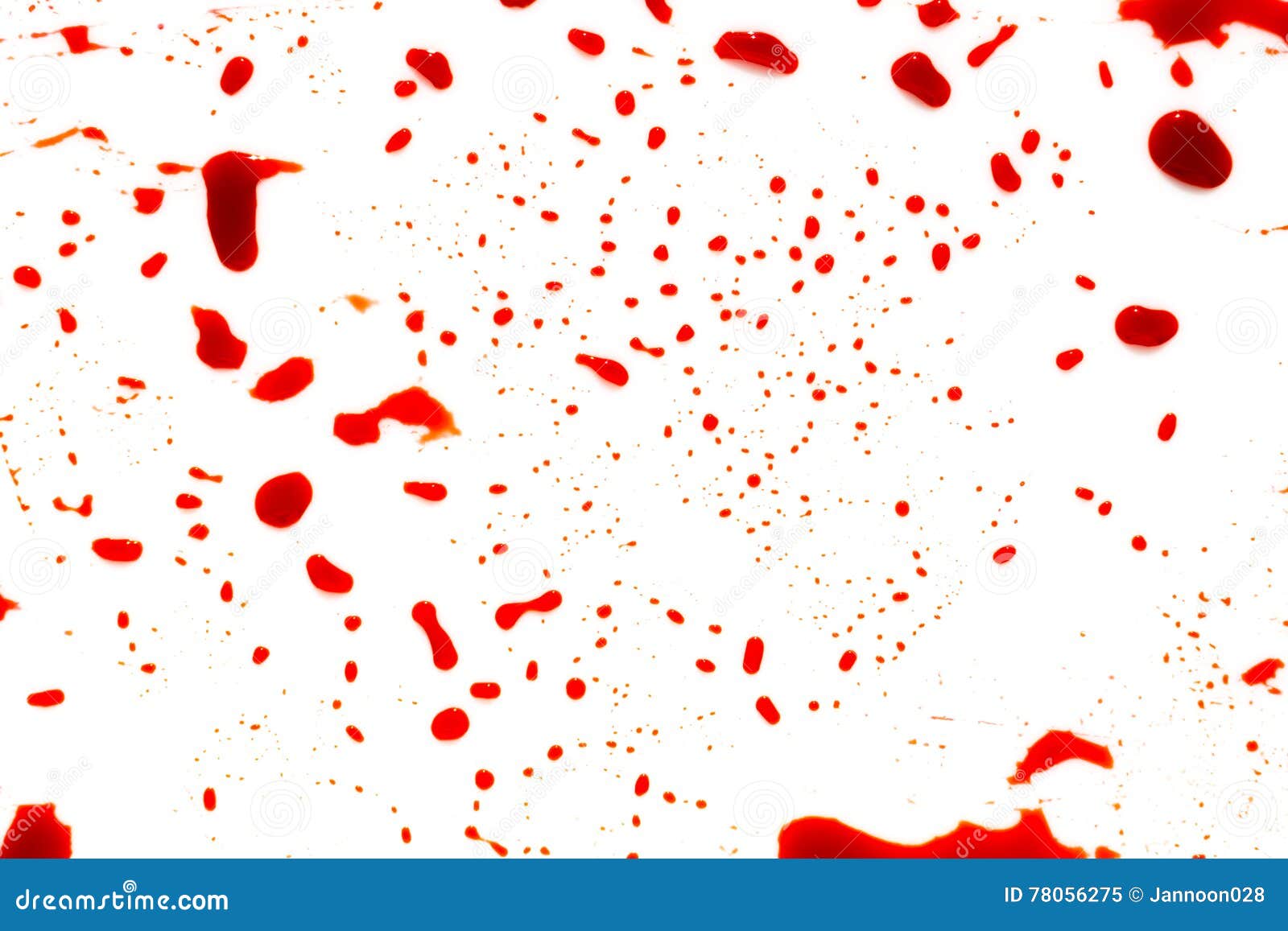 Halloween Concept : Blood Splatter on White Background . Stock Image