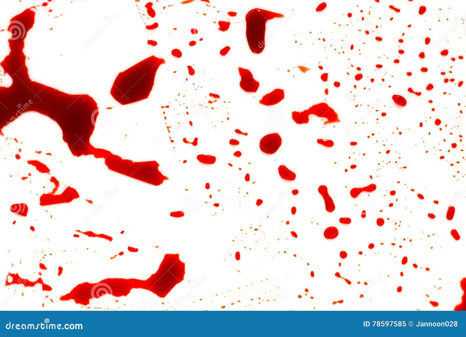 Halloween Concept : Blood Splatter on White Background . Stock Image