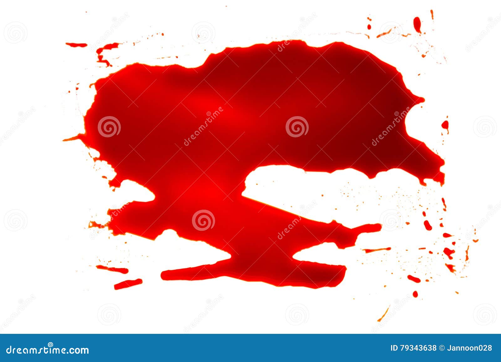 Halloween Concept Blood Splatter on White Background . Stock Photo