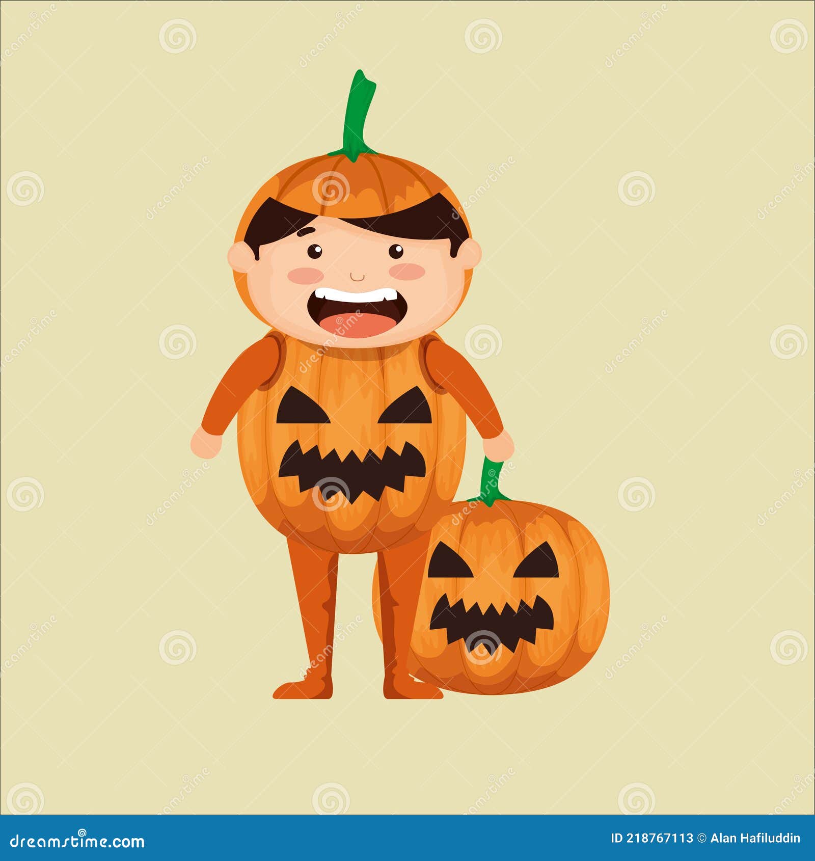 Halloween with Costum Children Vector Stock Vector - Illustration of ...
