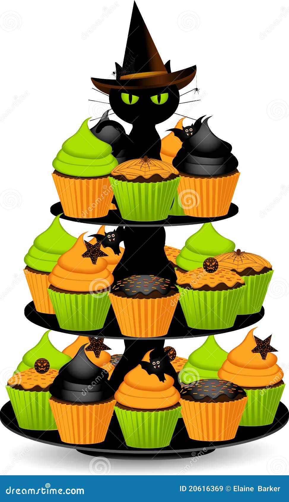 Halloween cupcake stand stock vector. Illustration of spider 20616369