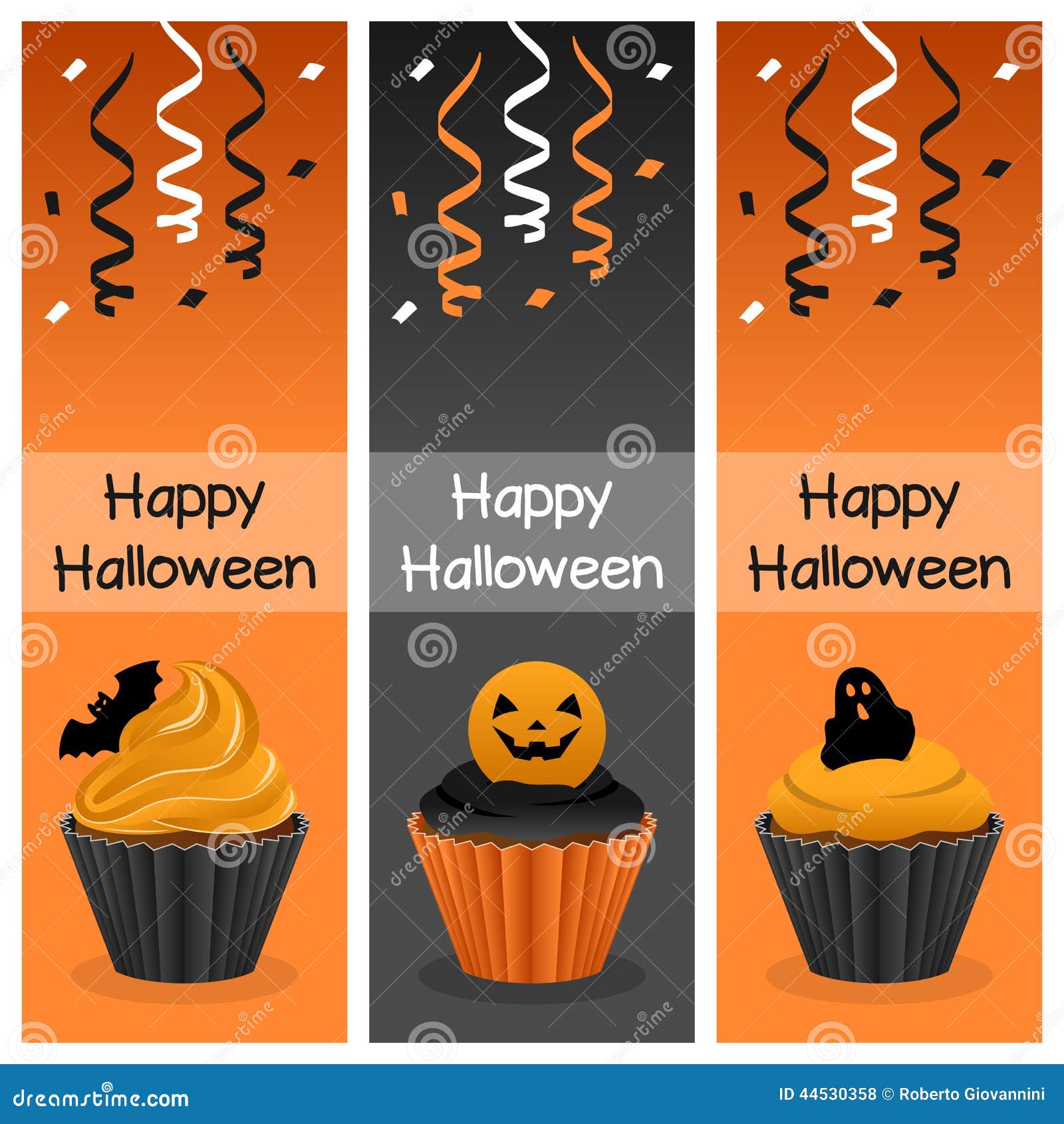 Download Halloween Cupcake Vertical Banners Stock Vector ...