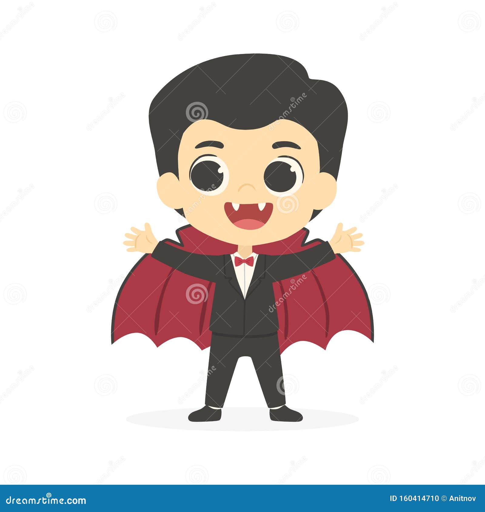 Halloween Cute Dracula Vampire Boy Costume Vector Stock Vector ...
