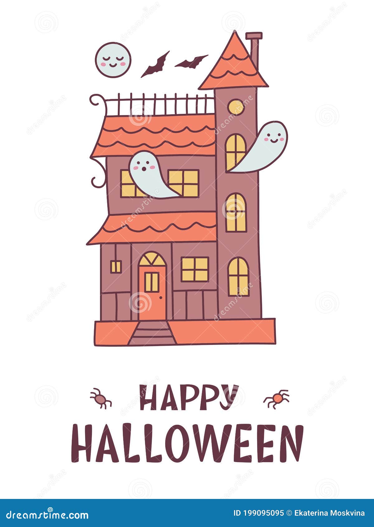 Halloween De Casa Embrujada Ilustración del Vector - Ilustración de feliz,  fantasma: 199095095