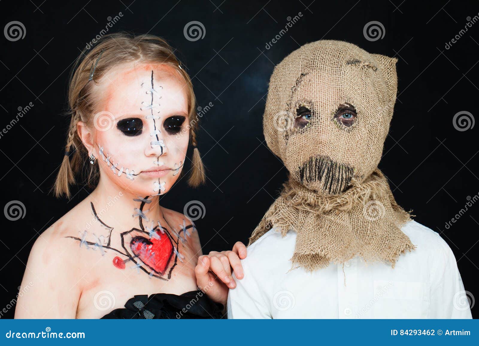 Halloween Dead Doll and Jackstraw. Boy and Girl Hallo Stock Photo Image of beauty: 84293462