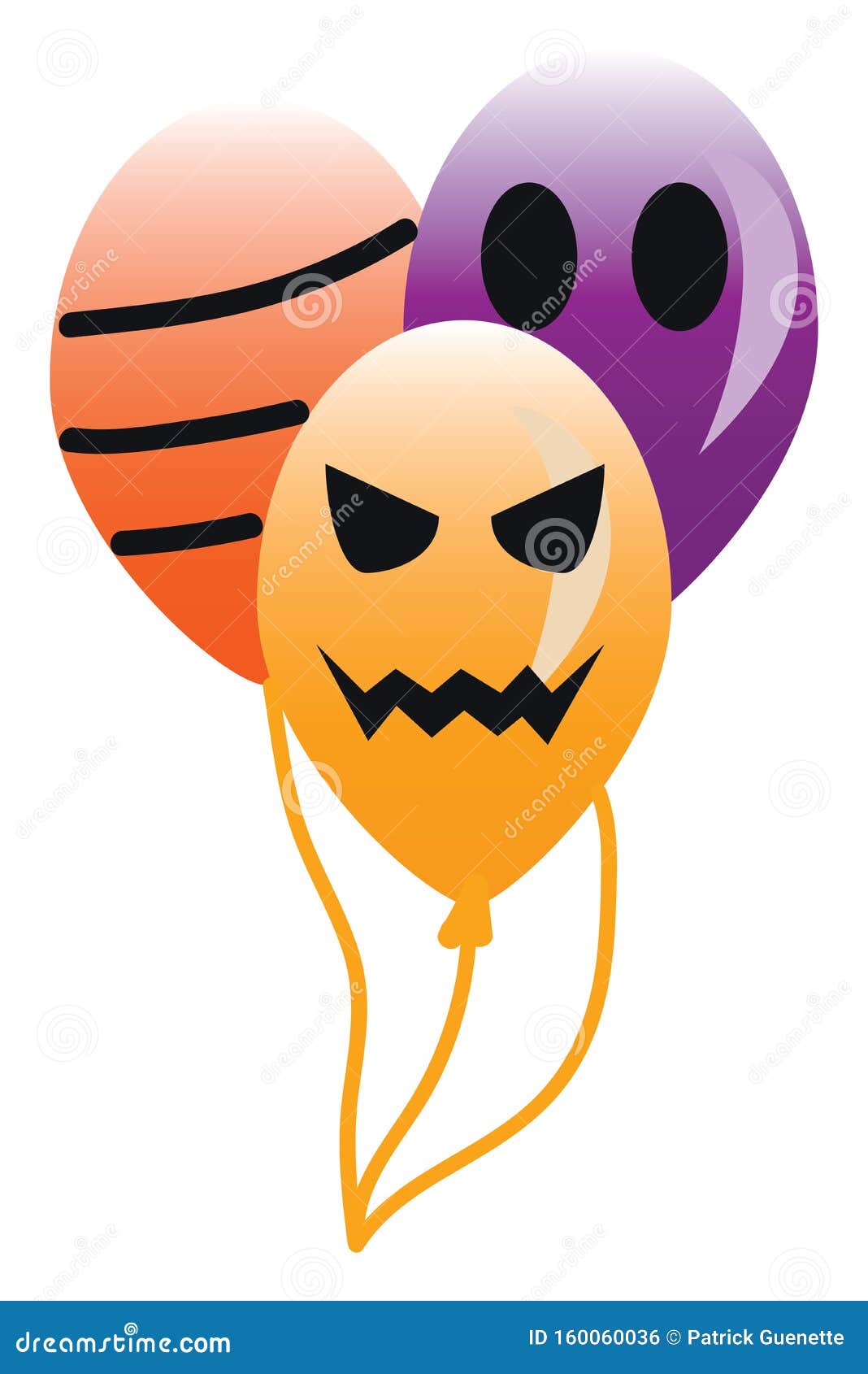 Orange Balloon with Drawing of Scared Face on Background. Halloween Party  Stock Photo - Image of creepy, hallows: 159897350